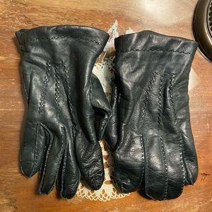 Navy Leather gloves
